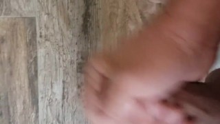 Big loud of cum on the floor