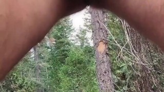 Walking through the woods naked, then playing with my ass