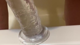 Big dildo riding