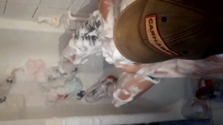 Soapy sneakers on my dick