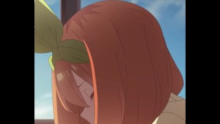 エロアニメ-【五等分の花嫁】四葉がフェラチオで奉仕-HENTAI Animation-real voice