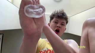 Guess what surprise I got from my stepdaddy? Yeah, it's Handy / huge veiny cock / uncut /handsome