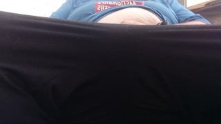 Public balcony masterbation