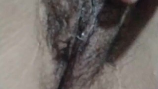 Curvy Girl Touching Her Hairy Juicy Pussy