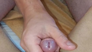 Older bisexual man is playing with twink's young, fresh dick til they both have intense male orgasm