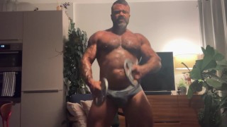 MUSCLE DADDY ROGAN PUMPS HIS MASSIVE GUNS