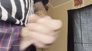 Big Dick Tattooed Guy Jerks Off Big Cumshot