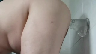 First anal try outs with my new footlong horse cock dildo