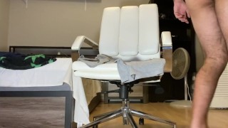 Naked Latino jock playing video games before a huge load of cum