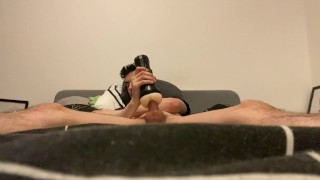 Slim Twink has fun getting fucked by a Fleshlight