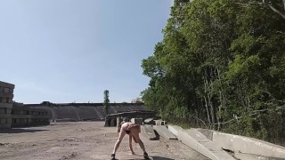 Out by the freeway having fun