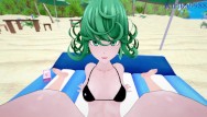 Tatsumaki and I have intense sex on the beach. - One-Punch Man Hentai