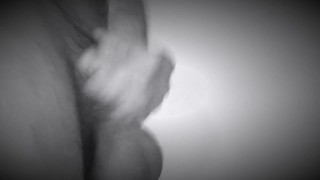 Slow Motion of my soft dick swinging in black and white