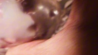 Cum with massage toy