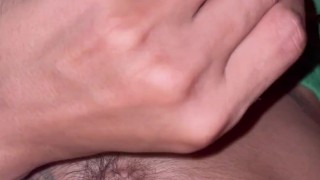 Horny boy strokes his cock