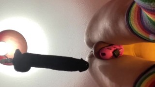 Femboy Raine railed by huge toy with fuck machine (Full Video!)