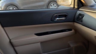 Horny Girl Masturbates in UBER and Fucks Taxi Driver