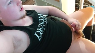 Edging my rock hard cock until I cover myself in cum