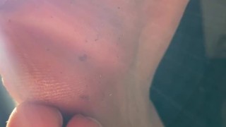 Master’s dirty soles while reading