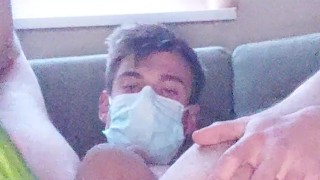 Boy fucks his ass with cucumber