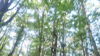 Masturbation in a peacful forest