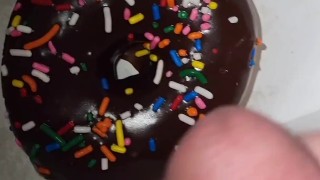 Cumming on food and eating it