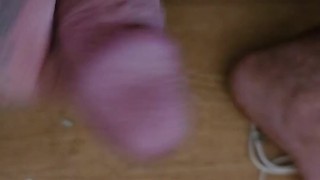 Straight chub jerking off and cum