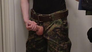 Army twink jerking off