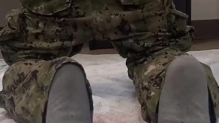 Military guy showing ass