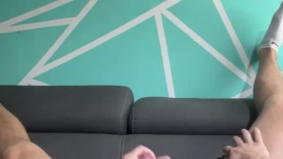 Fingering with all his might to end sweetly