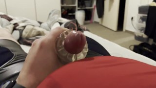 Jerk off with Fleshlight Quickshot oozing a huge cum load on my Maskulo fetish shorts