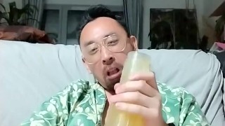 Fucking My Two Fleshlights With a Condom