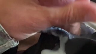 Army solider in uniform jerks off his throbbing hard cock and shoots onto his uniform and underwear!