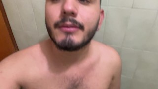 In the shower of my university hard cock