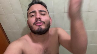 In the shower of my university hard cock