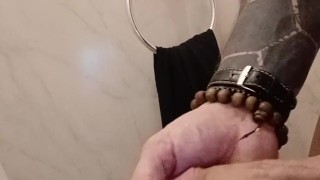 Spit wank before getting in the shower