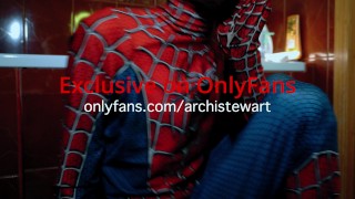 Archi Stewart became Spider-Man | Handjob games in the bathroom