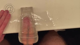 POV: Close up of me thrusting & fucking my clear stroker toy till I cum (Normal speed version)