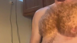 Jerking off in the kitchen