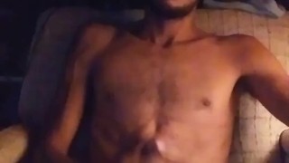 DILF Native Ecstasy Secretly Jacks Off And Milks His Massive Cock While Mother Naps In The Next Room