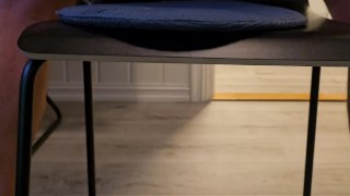 Enjoying a large zucchini up my bum