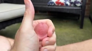 Blowing my load on the back porch