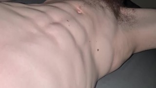 Slapping my huge twink cock against my abs and pre Cumming