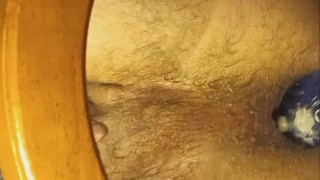 Ridding my knotted dildo on a mirror.