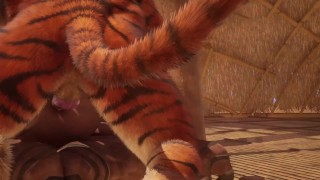 Big Tiger Cums Inside Twink Boy w/ Creampie (Furry Gay Sex) | Wild Life Furries