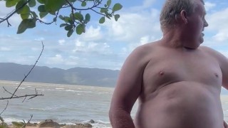 Wanking Naked on Public beach