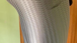 Spandex Lycra vibrate shiny leggings plug