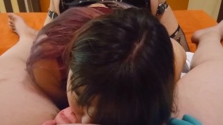 Haciendole tremenda mamada a mi amiga trans con los guantes puestos 😈🔥 ft MiaHeart1