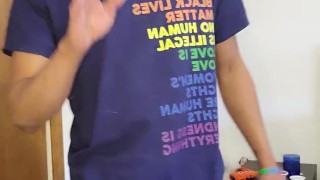 SHHHHHH! Kennie Jai jerks off in the next room and the roommate might hear!!!