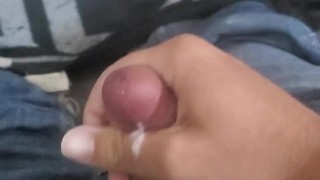 Moaning when my little dick cums